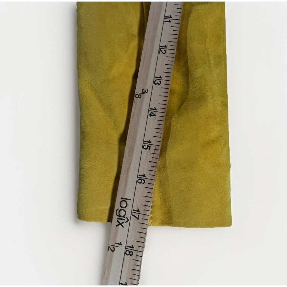 Tory Burch Mustard Yellow Suede leather Double-Breasted Jacket 3/4 Sleeve Size 6
